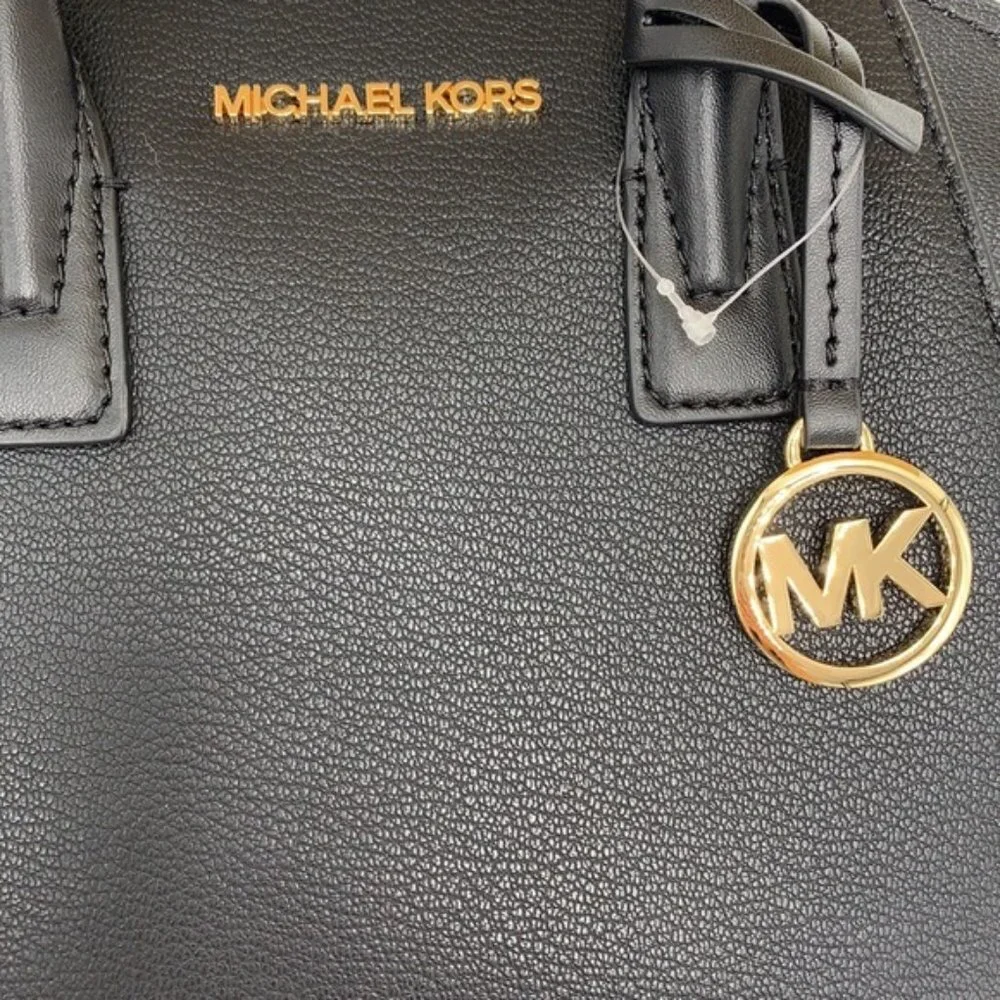 Michael Kors Avril Small Leather Top-Zip Satchel Black color